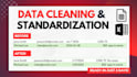 do data cleaning, standardization, and entry in excel or google sheets
