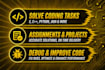 do coding assignments, coding tasks, programming tasks in c, cpp, python, java