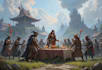 design a dnd party art and group art