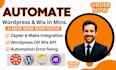 integrate zapier,make integromat,webhooks API, automation with wordpress wix