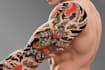 create sleeve tattoo design in geometric style