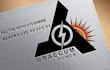 design modern electrical solar panel, energy and power logo