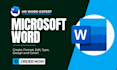 design, edit, format your microsoft word document, excel, google sheet urgently