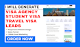 generate student visa, visa agency, visa application travel leads  build website