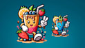 design refreshing smoothie mascot logo with my own creative thinking