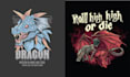 make hand drawn dragon head logo with illustration