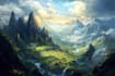 do fantasy background and landscape