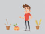 create flat vector illustration or cartoon character