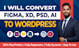 convert xd, PSD, ai, or figma to wordpress website design