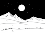 draw simple black and white illustration
