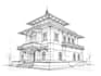 draw an architectural sketch for commercial use