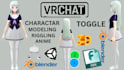 create a custom vrchat anime avatar with rigging and toggles for unity