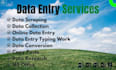 data entry, web research and spreadsheet management