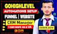 build ghl automation setup, design ghl funnel, gohighlevel website