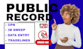 manually public record court record, property background people check in 12hours