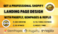 clone gempages website, design replo shopify store, pagefly page editor
