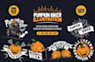 make retro pumpkin biker halloween with illustrations vector logo
