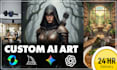 create custom tailored ai art using midjourney