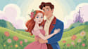 draw cartoon disney couple portrait