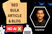 write high quality bulk articles optimized for google adsense and ranking