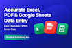 do excel, PDF, and google sheets data entry and cleanup