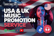usa uk spotify music promotion soundcloud music youtube music apple music tiktok