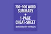 write a 5 minute book summary with 1 page action cheat sheet