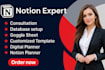 notion virtual assistant build notion template notion database notion expert