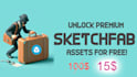 extract 3d assets from sketchfab
