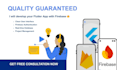 develop a flutter app with firebase backend and clean UI