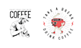 make retro hand drawn coffee cup drink logo