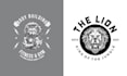 design creative retro wolf lion head logo