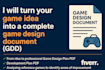 research, analyze and design a professional game design document gdd