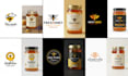 design honey bee logo and label packaging