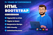 convert figma to html, xd to html, psd to html responsive bootstrap or tailwind