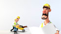 create this 3d construction real estate logo animation