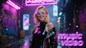 create influencer ai animated cyberpunk music video, mental music video