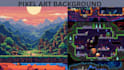 pixel art background, environment, 2d retro game scene, unity, tile set or map