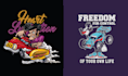 do custom cartoon car racing logo with illustration design