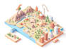 create isometric vector illustrations, infographics and maps