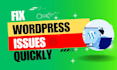 fix wordpress issues, bugs, and critical errors
