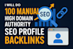 create 120 profile backlinks on high quality sites for better site ranking