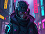 illustrate you as a cyberpunk style character
