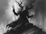 draw dark art illustration with engraving style