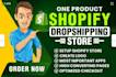 build automated dropshipping shopify website, shopify store