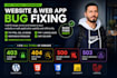 fix bugs, debug, and optimize your website or web app
