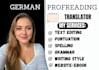 proofread and edit your german text document, website or book, french, spanish,