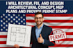 design architectural concept, mep plans and provide permit stamp