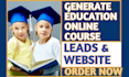generate education, online course leads, build education wordpress website