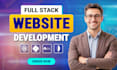 do custom website development as front end, backend full stack web developer